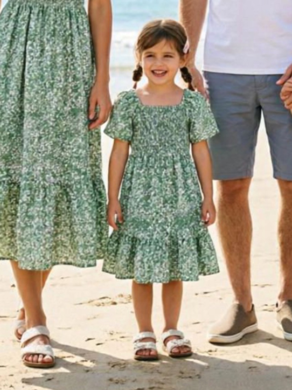 PATPAT Family Matching Sets Floral Smocking Casual Dresses, Girl's size 8/9